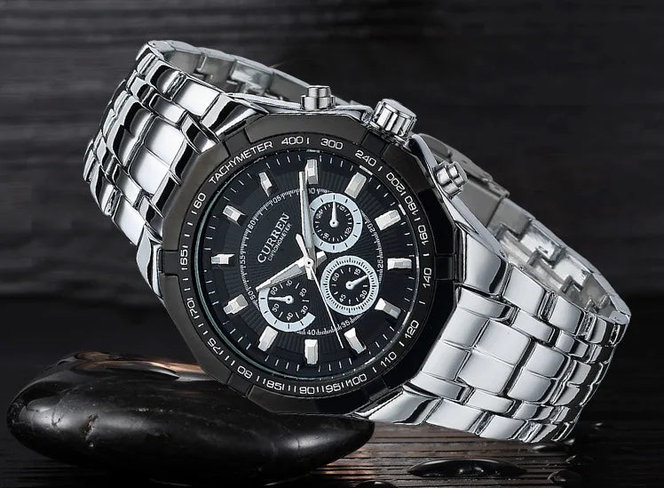 Relógio Masculino Curren Luxo Militar à Prova D'Água