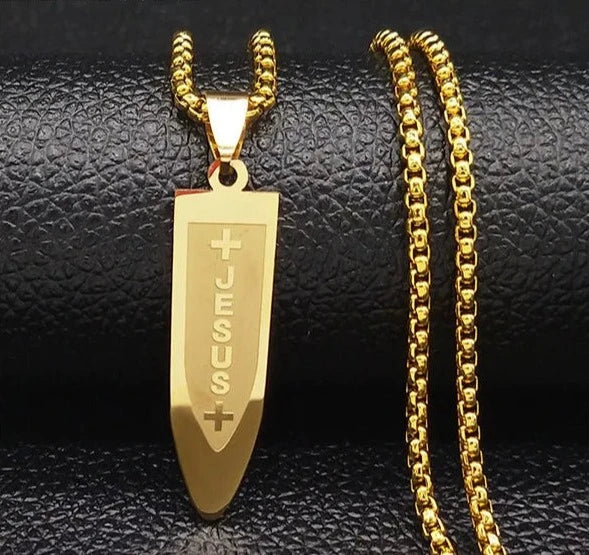 Colar Cruz Minimalista em Aço Inoxidável,Colar Masculino-Loja Melanio