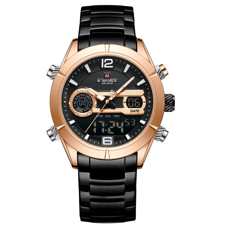 Relógio Esportivo de Luxo Naviforce Masculino à Prova d'Água
