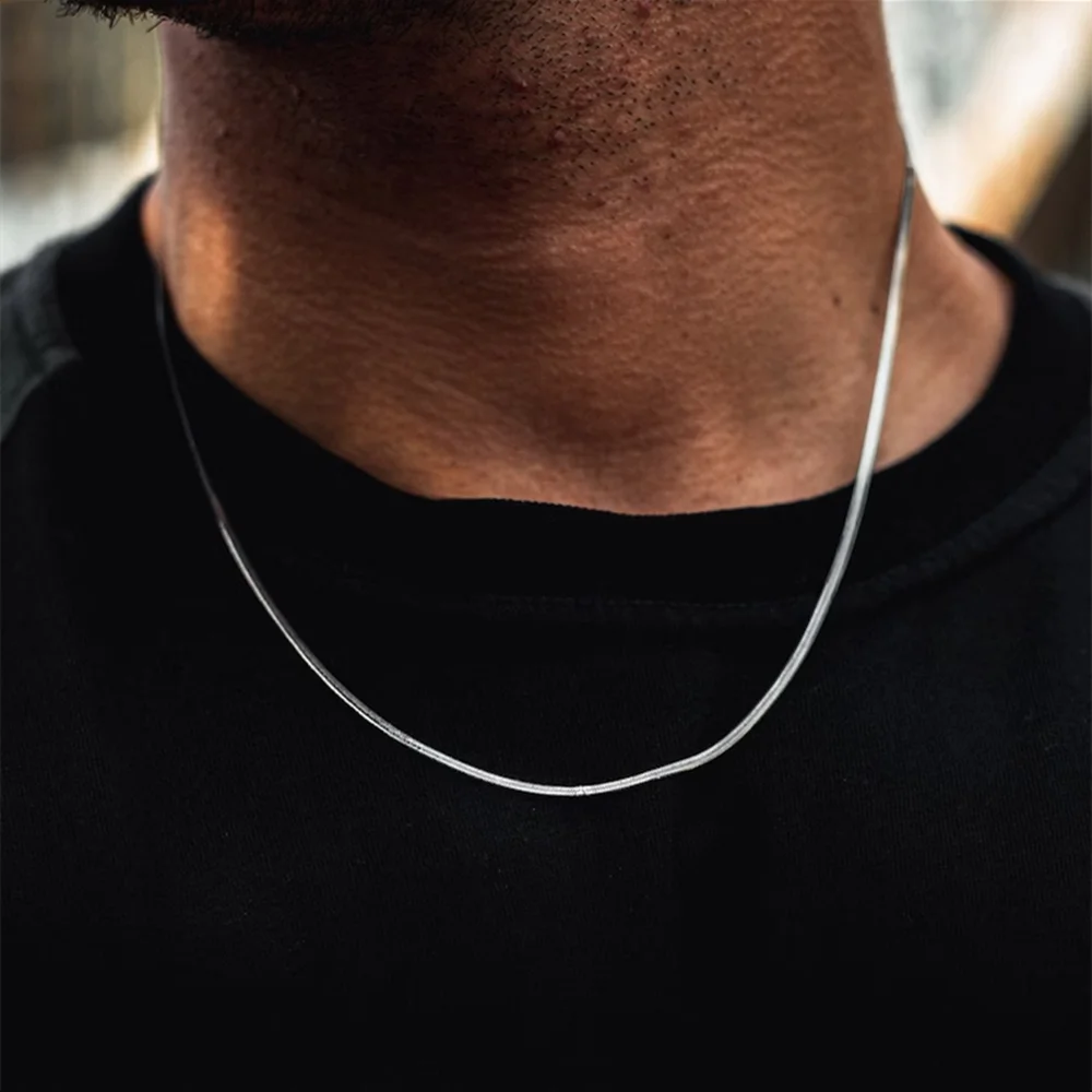 Corrente Cobra Hip Hop Masculina - Aço Inoxidável Prata