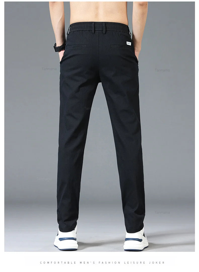 Calças Casuais Masculinas com Cintura Elástica e Conforto Total