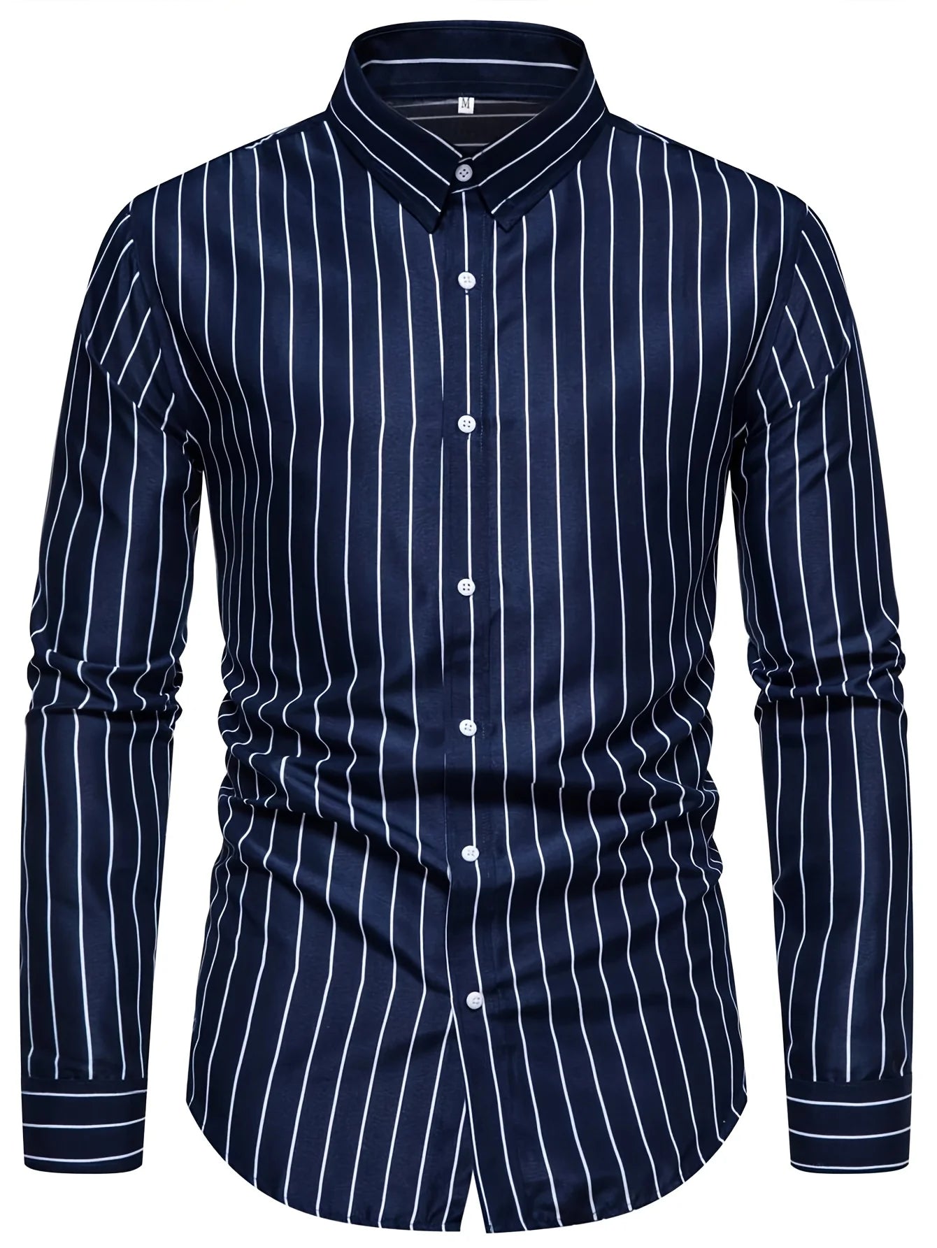 Camisa Casual Masculina Elegante Listrada