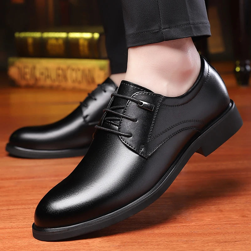 Sapatos Casuais Masculinos de Couro Elegante
