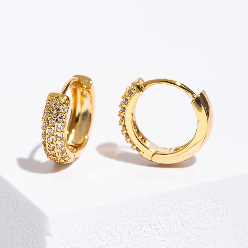 Brincos Masculinos de Argola em Aço com Zircônia