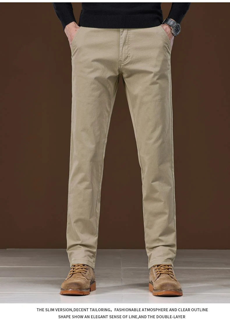 Calças Masculinas de Algodão 97% com Ajuste Confortável