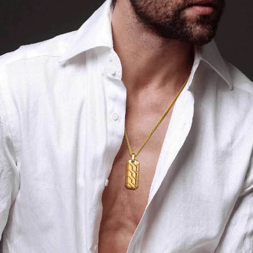 Colar Masculino Padrão Pneu,colar Masculino-Loja Melanio