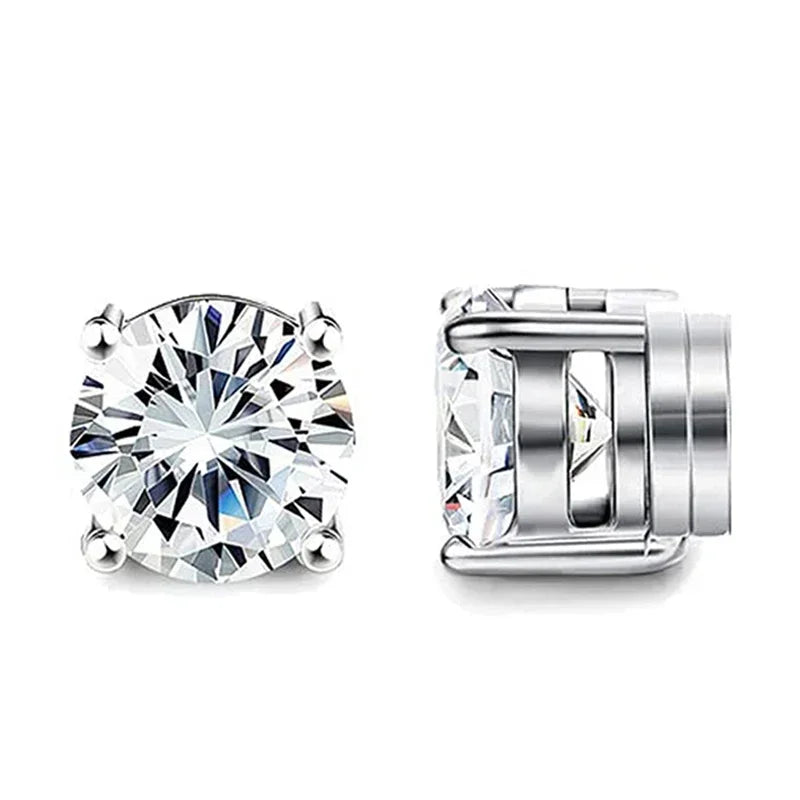 Brincos Magnéticos Unissex com Zircônia Cúbica