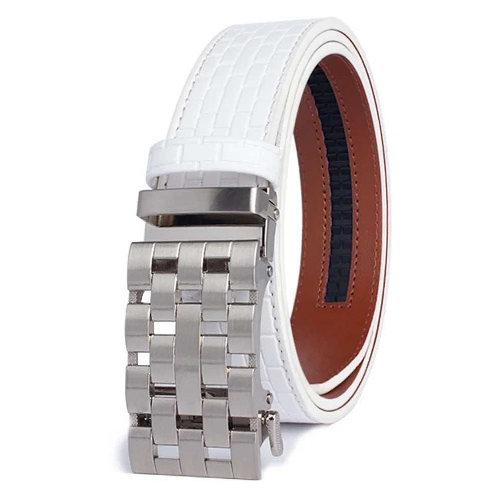 Cinto Masculino Luxo Couro com Fivela Automática