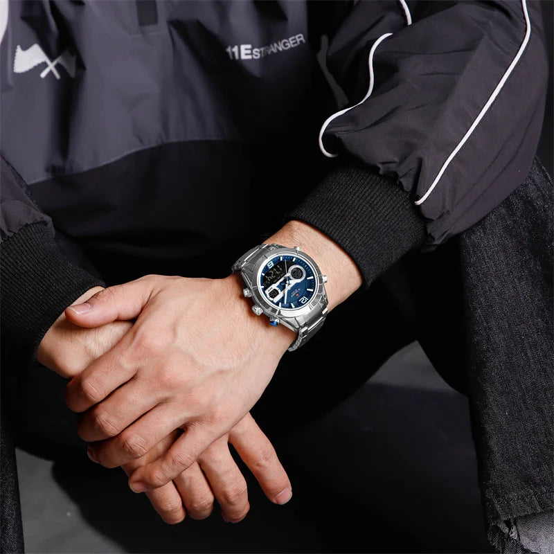 Relógio Esportivo de Luxo Naviforce Masculino à Prova d'Água