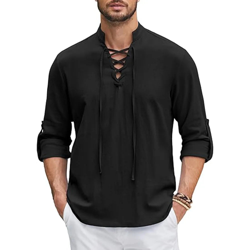 Camisa Masculina Pirata Preto- Melanio