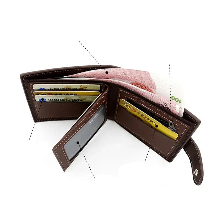 Carteira Masculina Slim de Couro PU - Elegância Compacta
