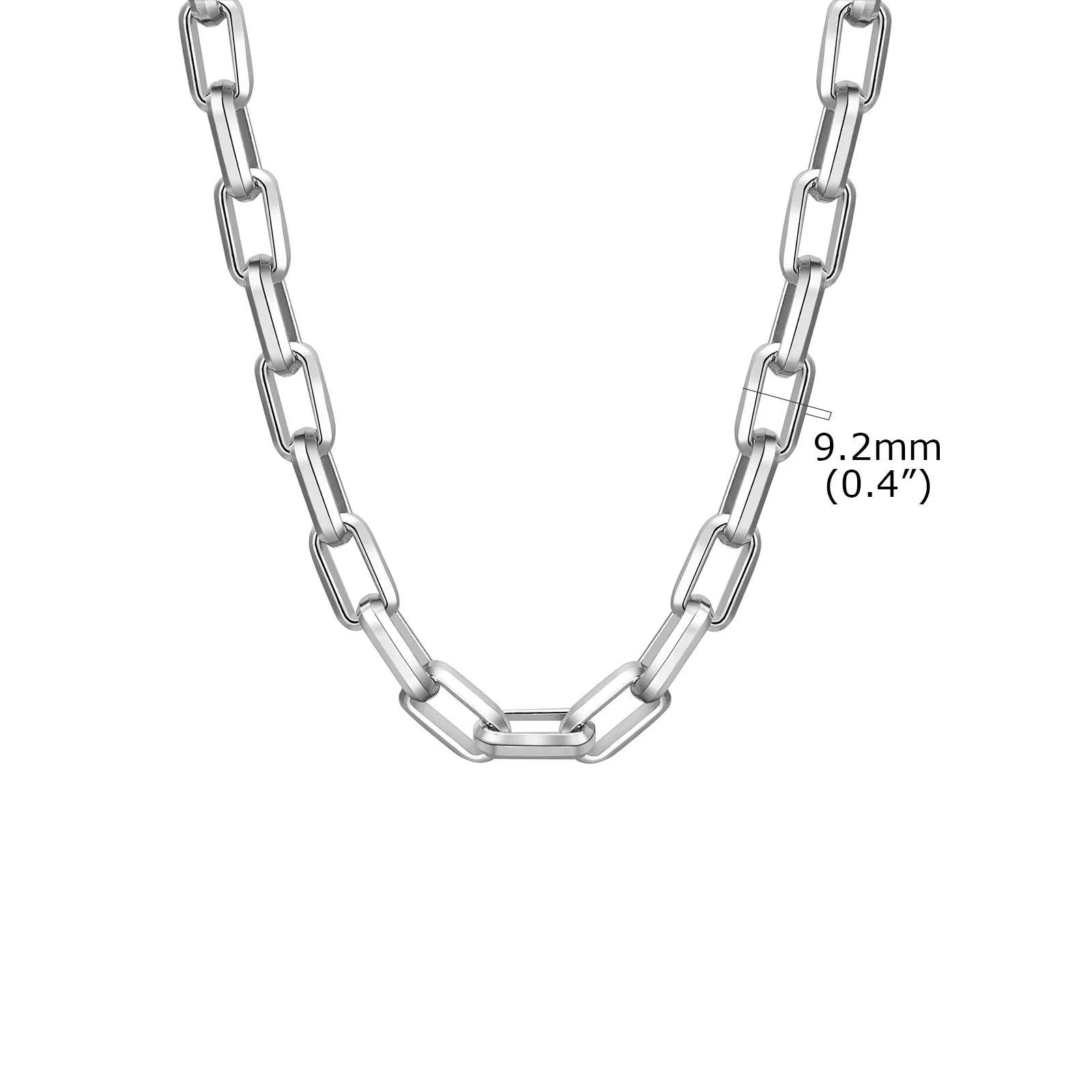 Colar Masculino de Corrente Retangular em Aço Inoxidável