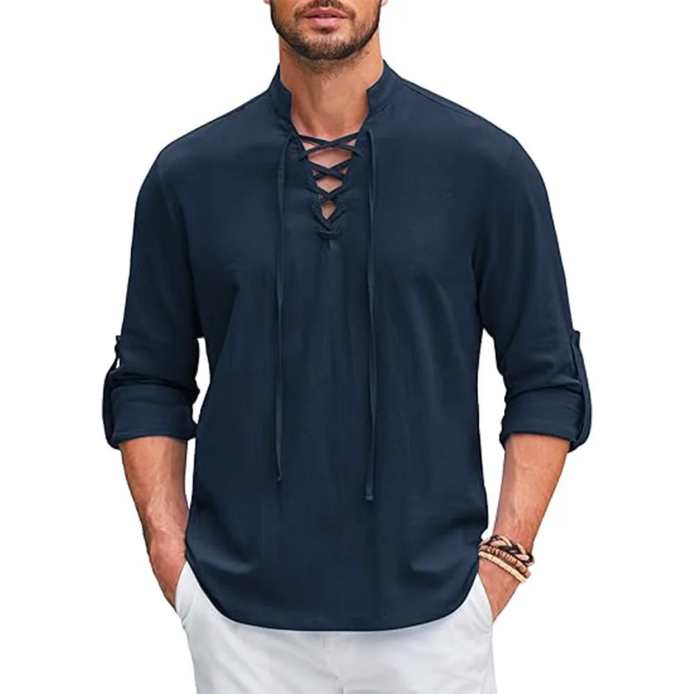 Camisa Masculina Pirata Marinha- Melanio