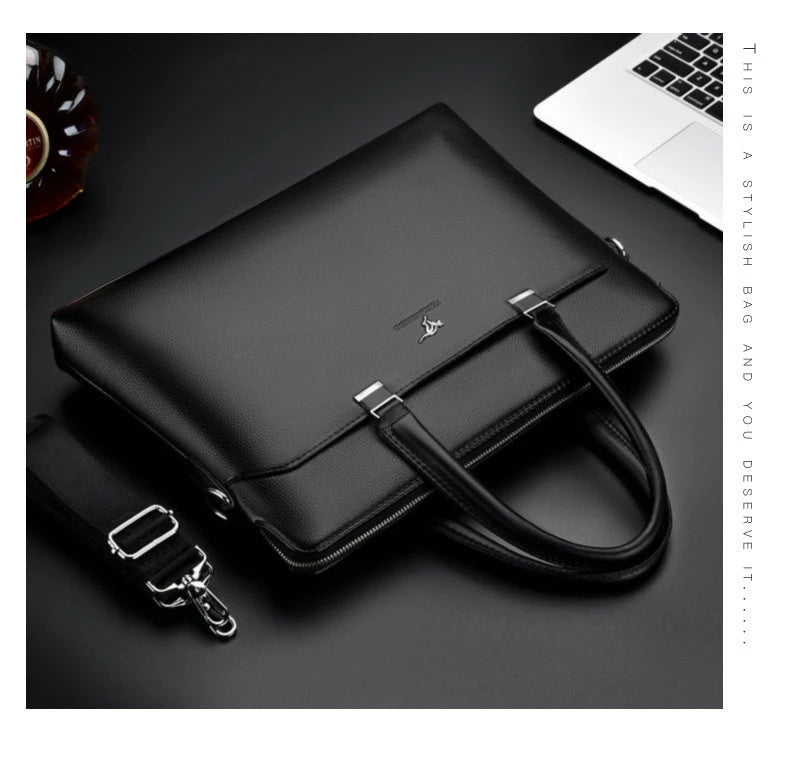 Pasta Executiva Masculina em Couro para Escritório 15.6