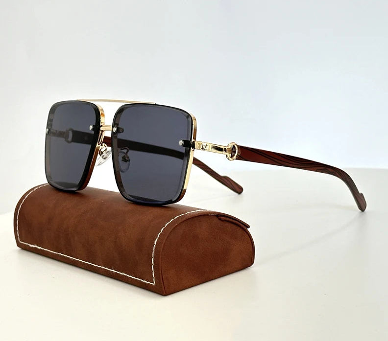 Óculos de Sol Quadrados Luxo Steampunk