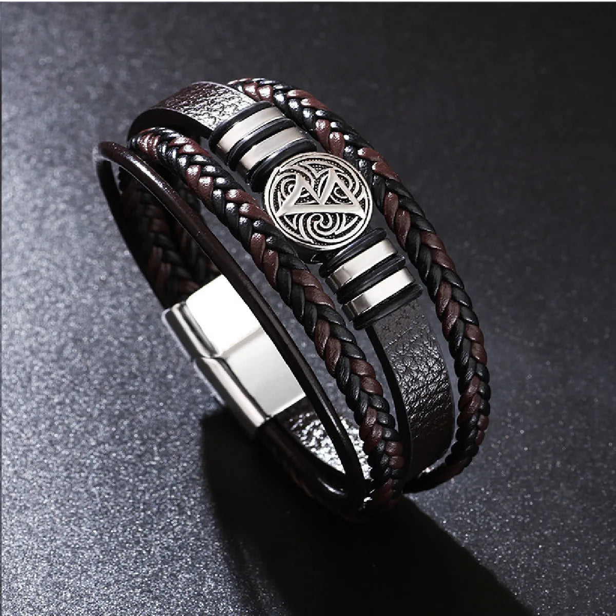 Preto árvore vermelha masculino design exclusivo novo punk vintage manguito masculino pulseiras de couro pulseiras para mulheres acessórios de jóias