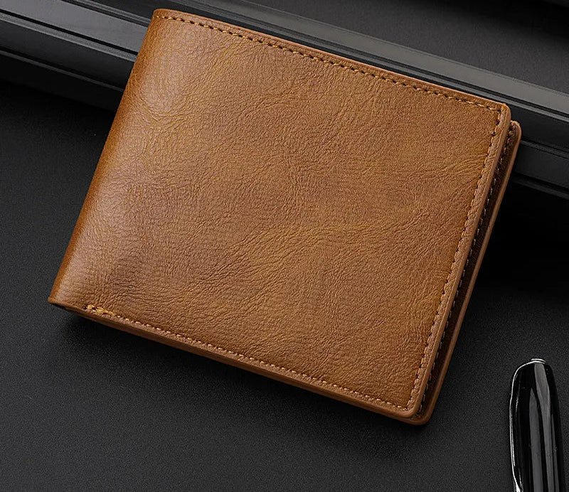 Carteira Masculina Clássica de Couro PU com Zíper