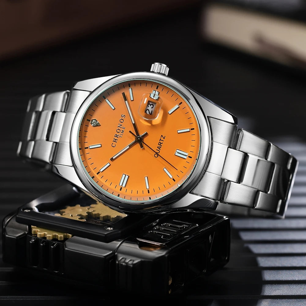 Relógio Masculino Chronos Luxo Quartzo à Prova D'Água