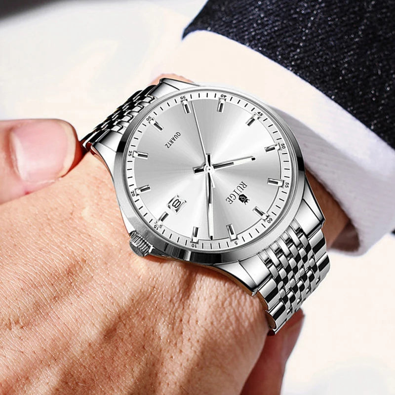 Relógio Masculino Ruige Quartzo Aço Inoxidável Elegante