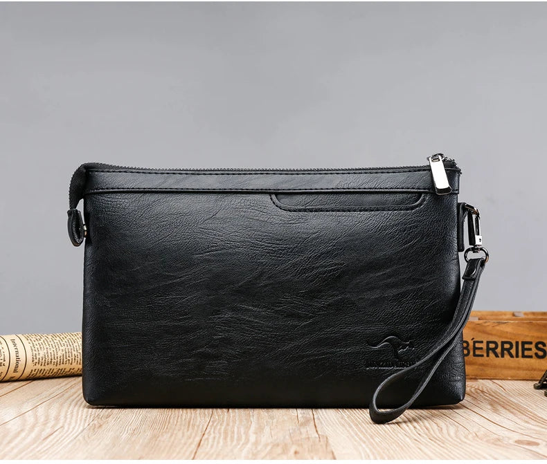 Carteira Masculina de Luxo em Couro PU com Grande Capacidade