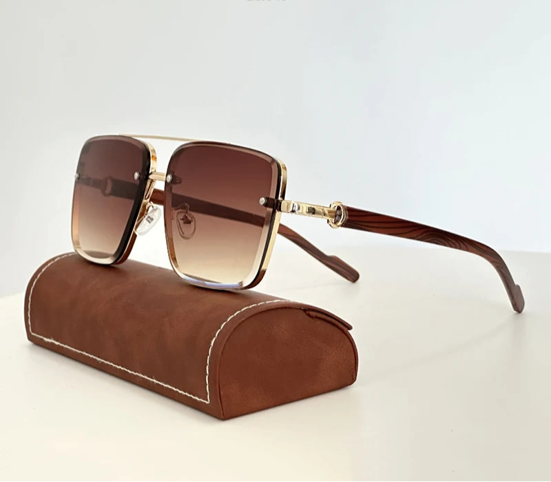 Óculos de Sol Quadrados Luxo Steampunk