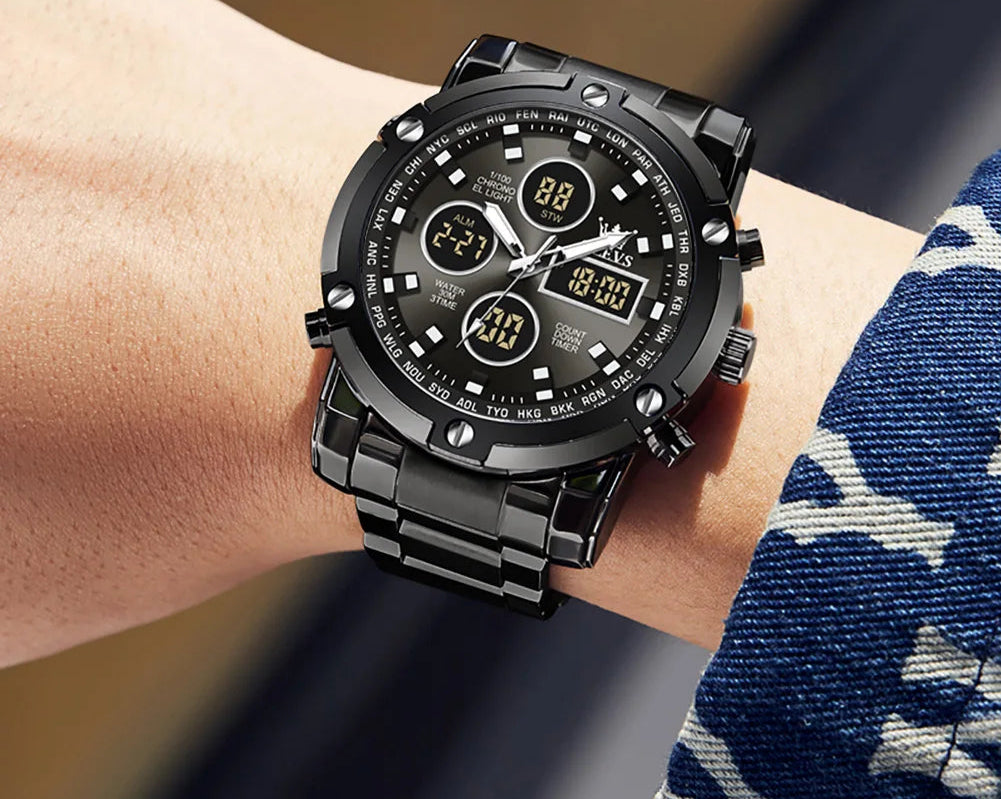 Relógio Masculino OLEVS Multifuncional e Elegante