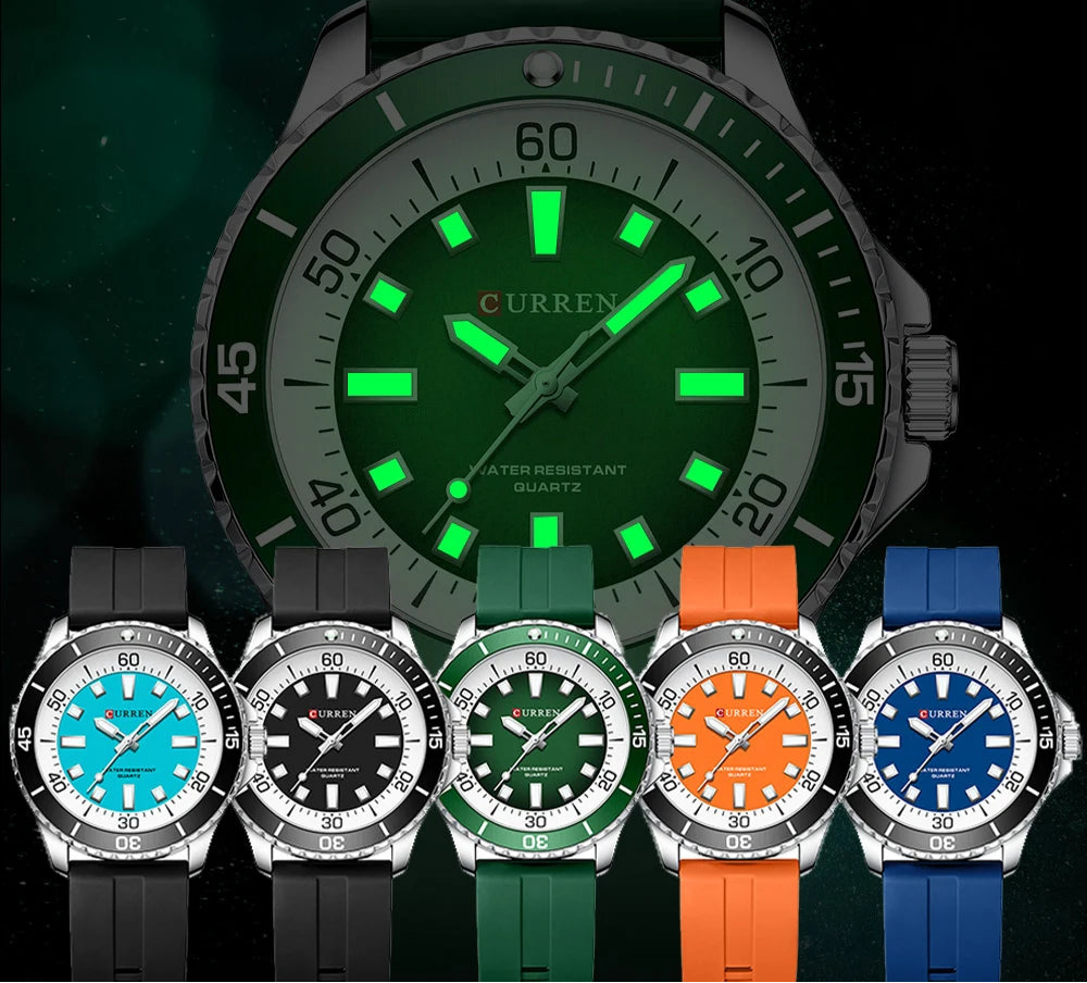 Relógio Masculino Curren 44mm Quartzo Esporte à Prova D'Água