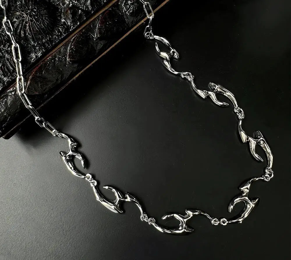 Colar Irregular de Aço Titânio Unissex - Luxo e Estilo