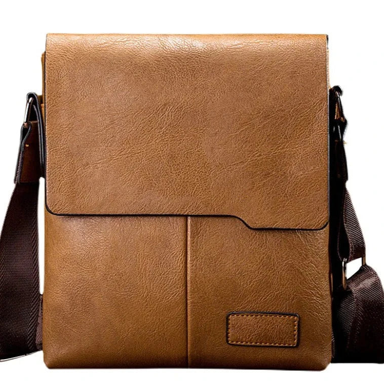 Bolsa de Ombro Masculina Couro Bege- Loja Melanio