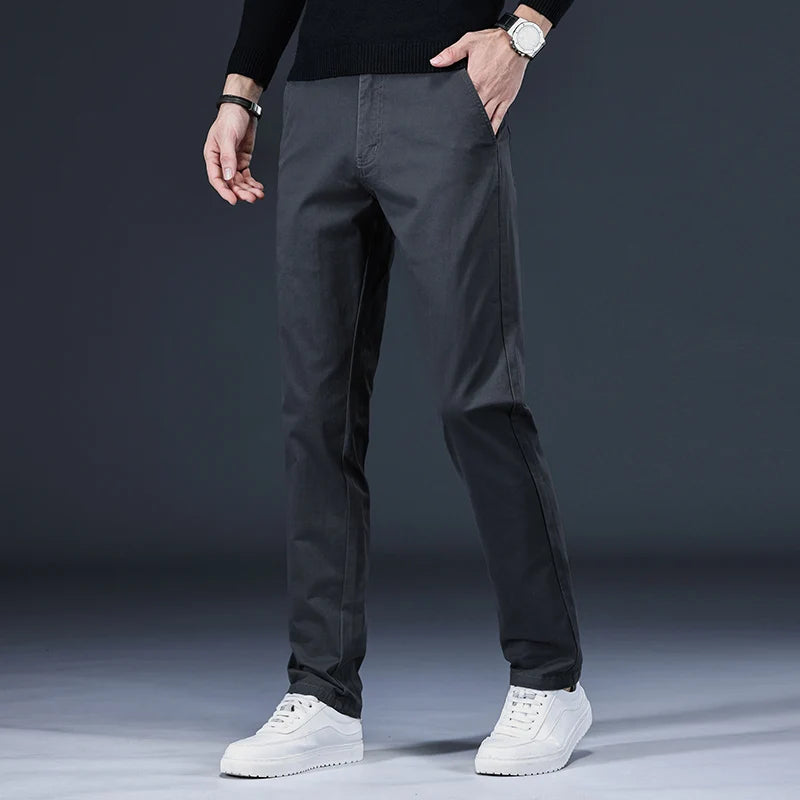 Calças Masculinas de Algodão 97% com Ajuste Confortável