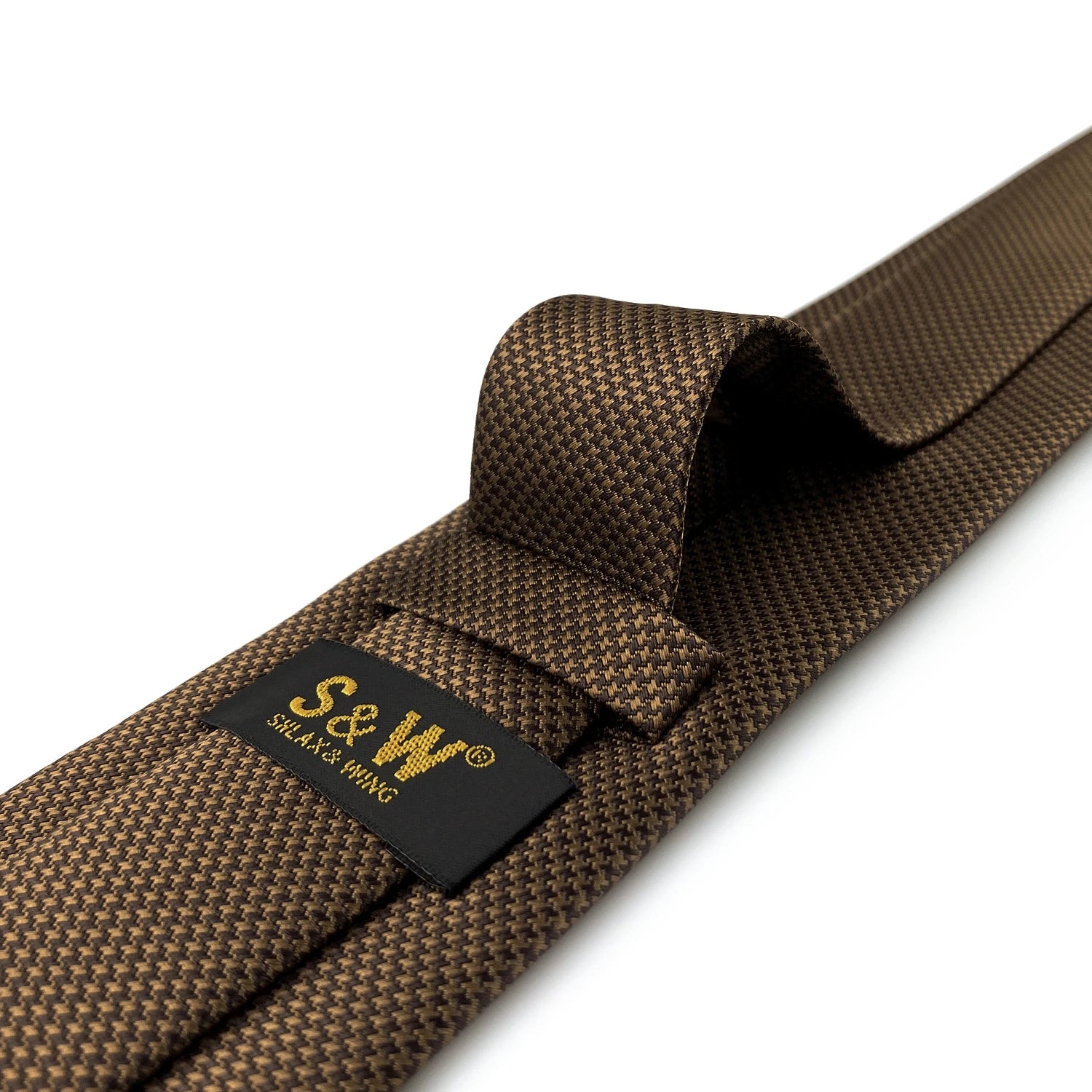 Gravata Houndstooth Marrom Elegante
