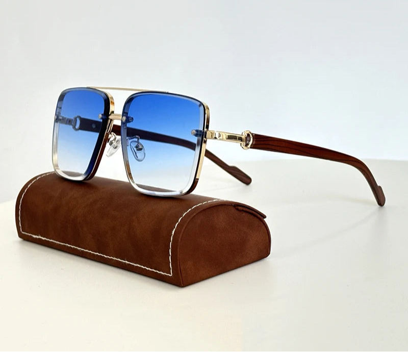 Óculos de Sol Quadrados Luxo Steampunk