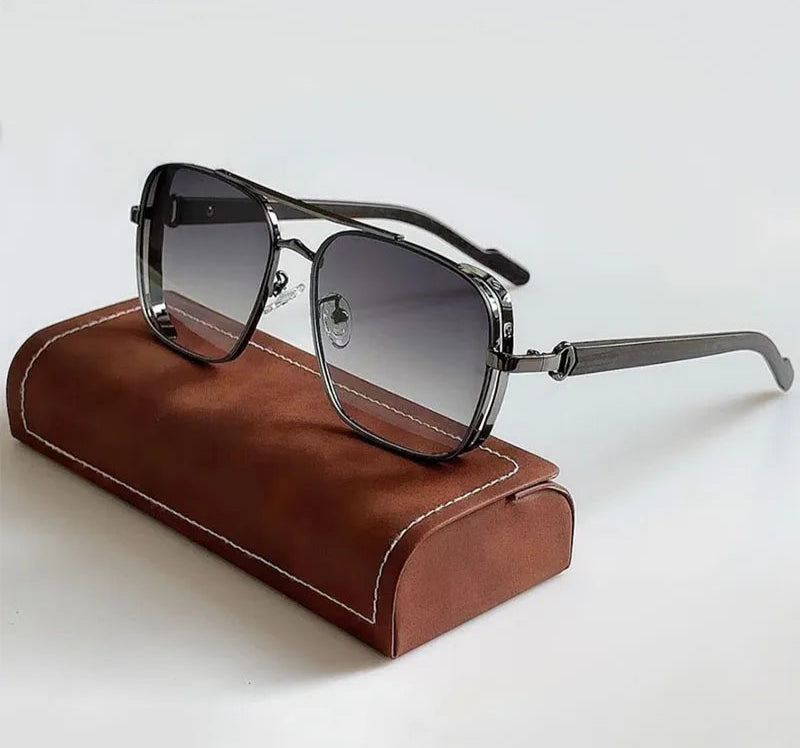 Óculos de Sol Quadrados Luxo Steampunk
