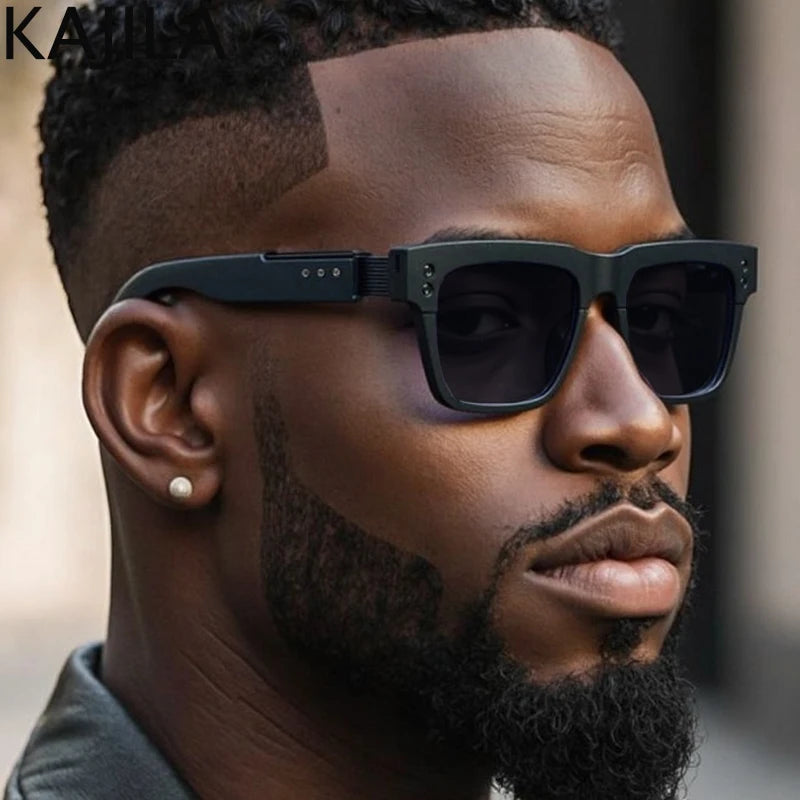 Óculos de Sol Quadrados Steampunk Masculino UV400