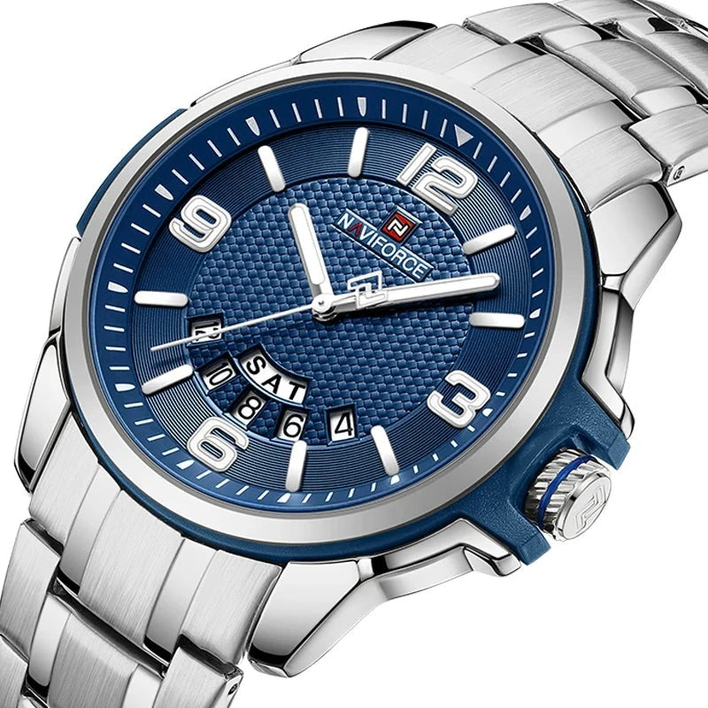 Relógio de Quartzo Masculino Azul-Melanio