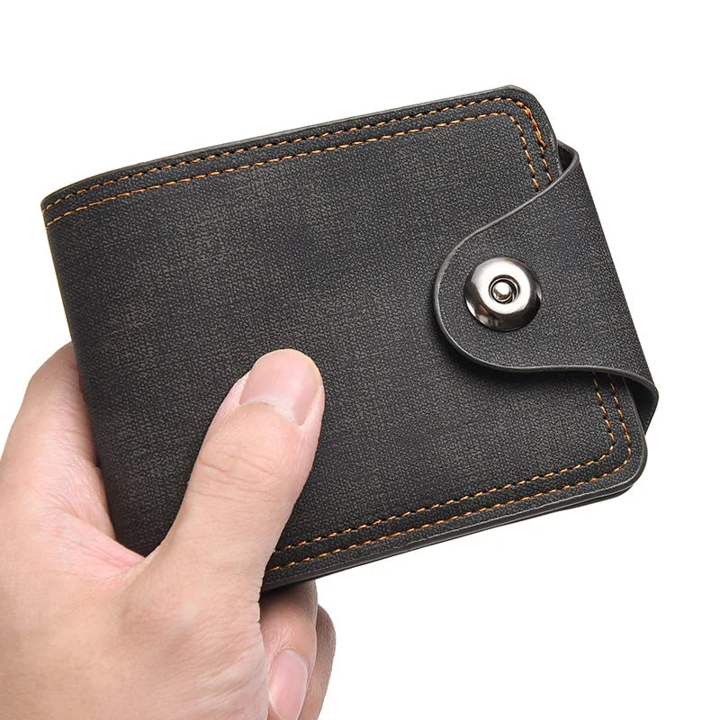 Carteira Masculina Vintage de Couro PU Slim Multifuncional