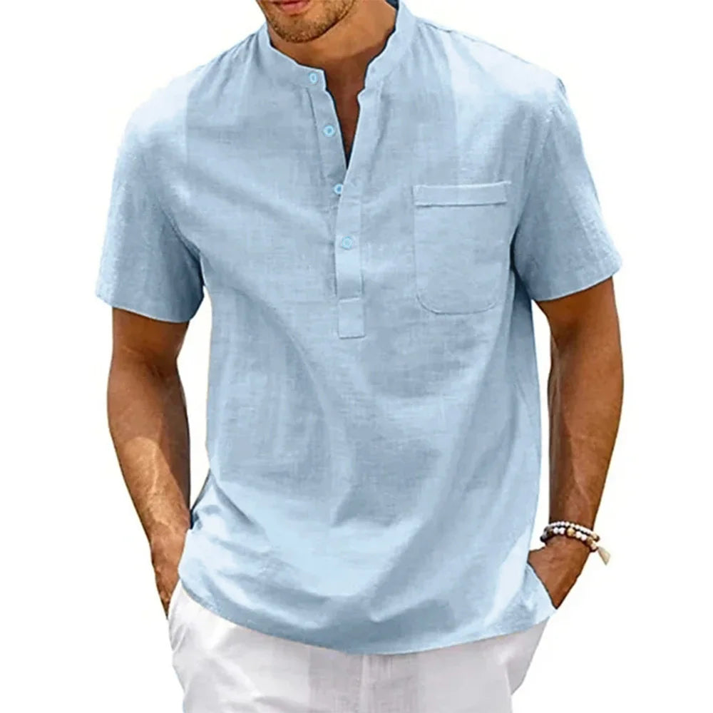 Camisa Henley Masculina Casual