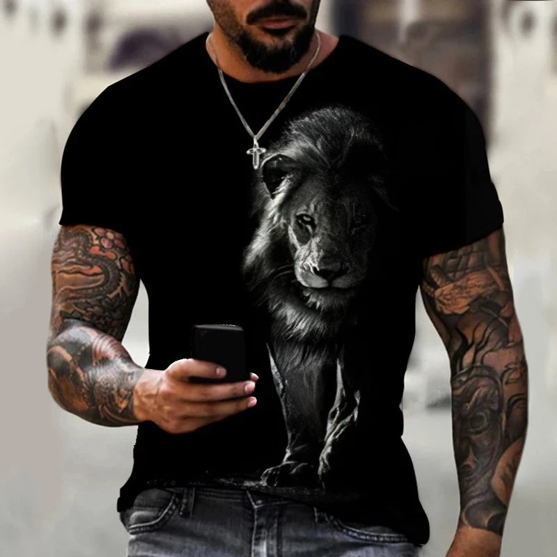 Camiseta 3D Leão Masculina