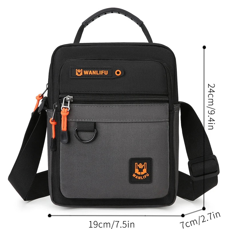 Bolsa Masculina Casual Leve Oxford Crossbody