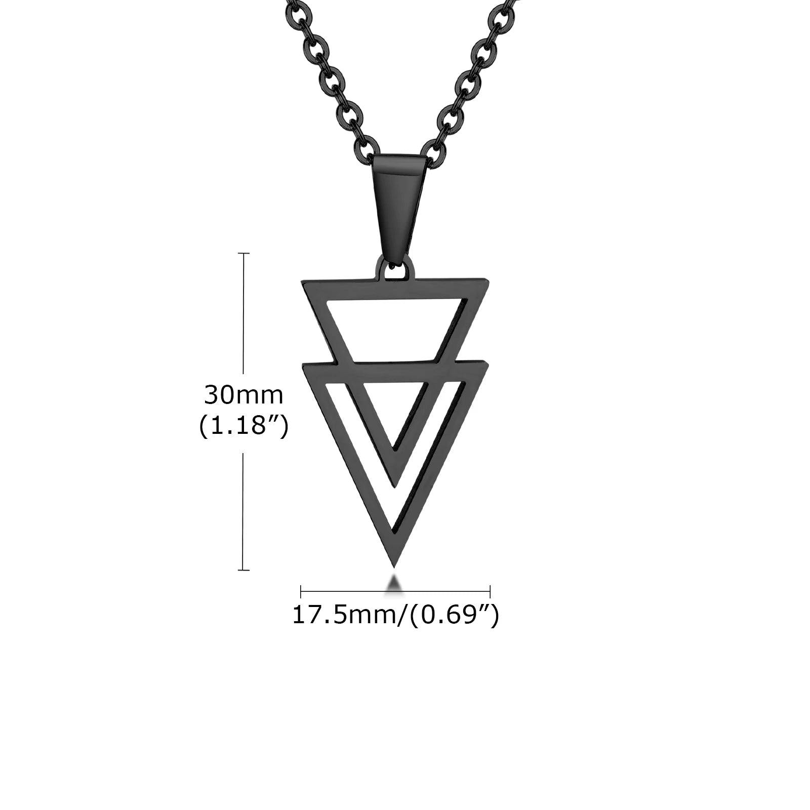 Colar Masculino Geométrico Duplo de Aço Inoxidável