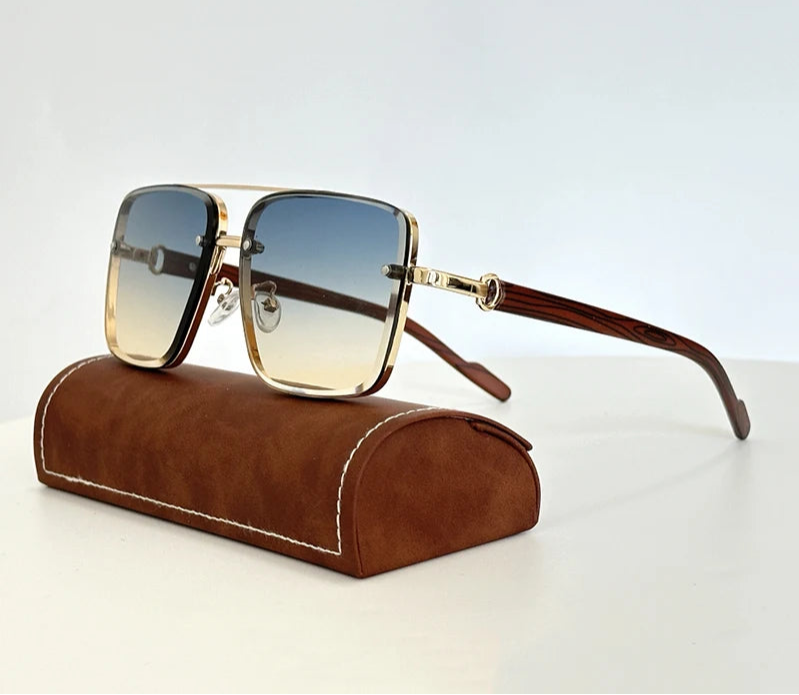 Óculos de Sol Quadrados Luxo Steampunk