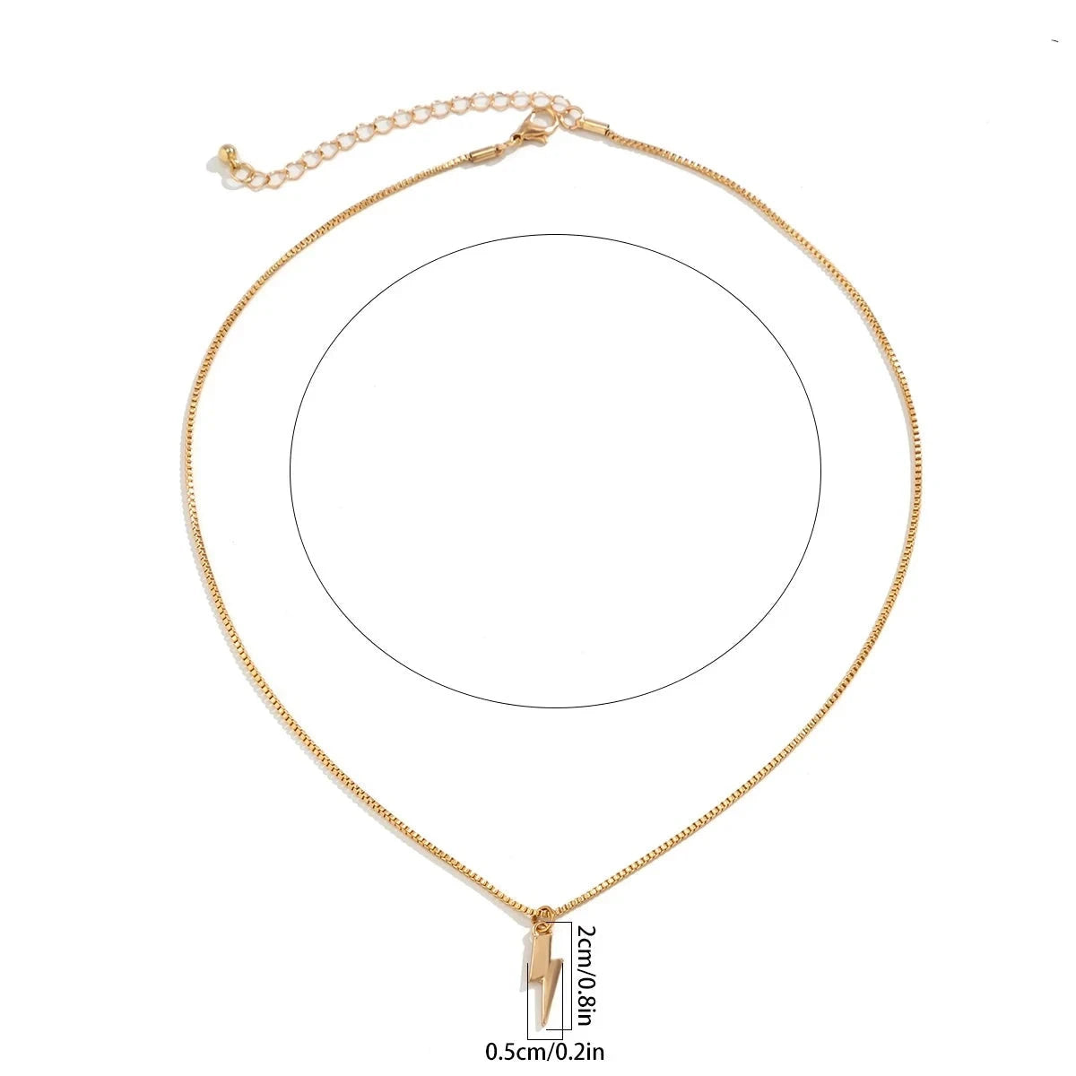 Colar com Pingente de Raio em aço Inoxidável-Loja Melanio