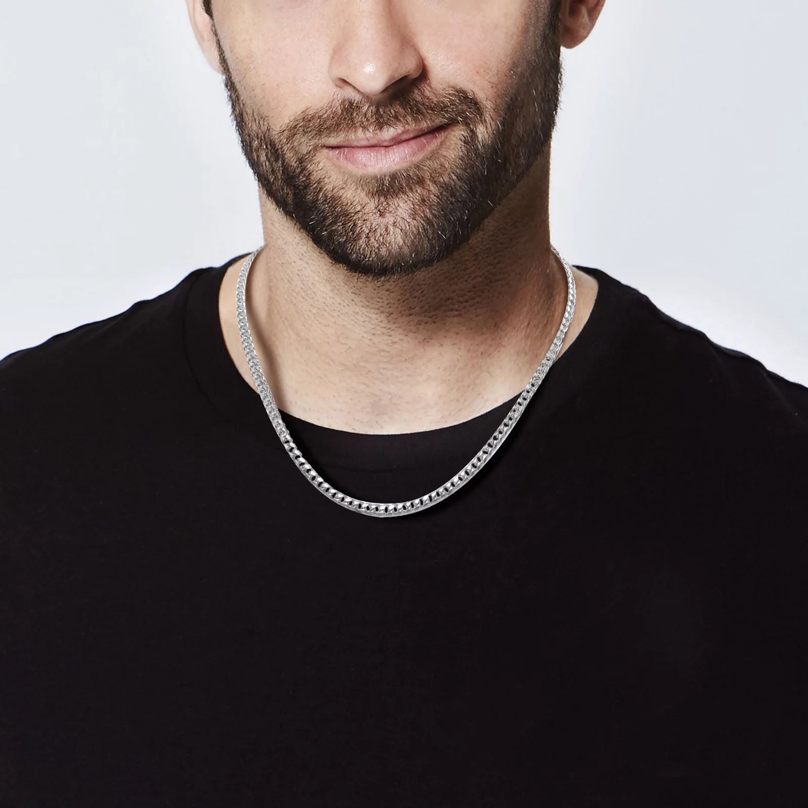 Colar de Corrente Cubana,Cordão de Ouro Masculino-Loja Melanio