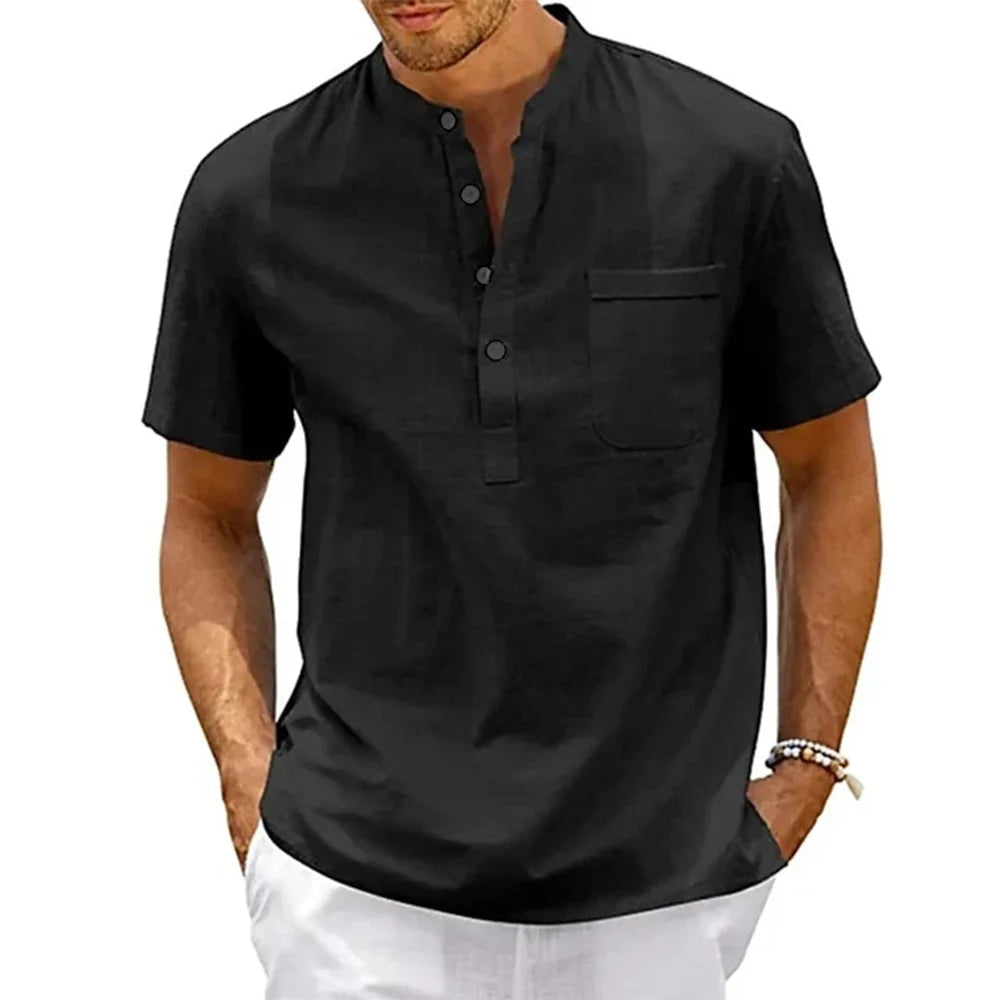 Camisa Henley Masculina Casual