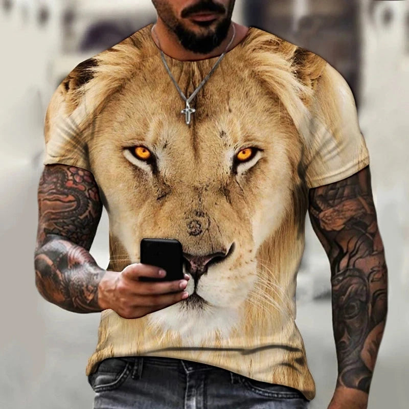 Camiseta 3D Leão Masculina
