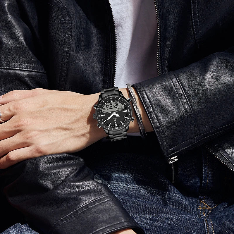 Relógio Masculino WWOOR Luxo Digital Militar à Prova D'Água