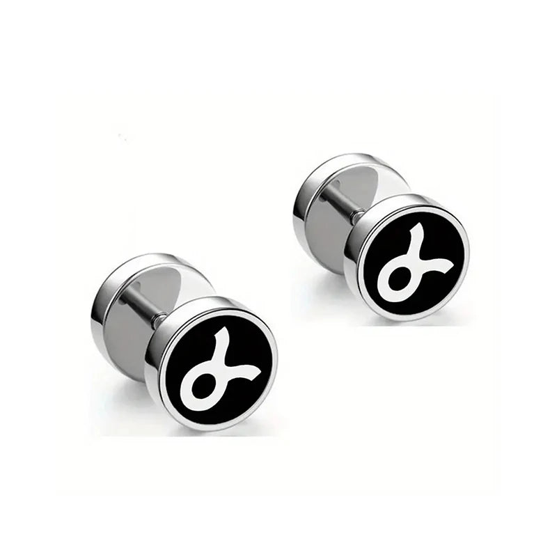 Brincos Masculinos de Aço Inoxidável com Constelações
