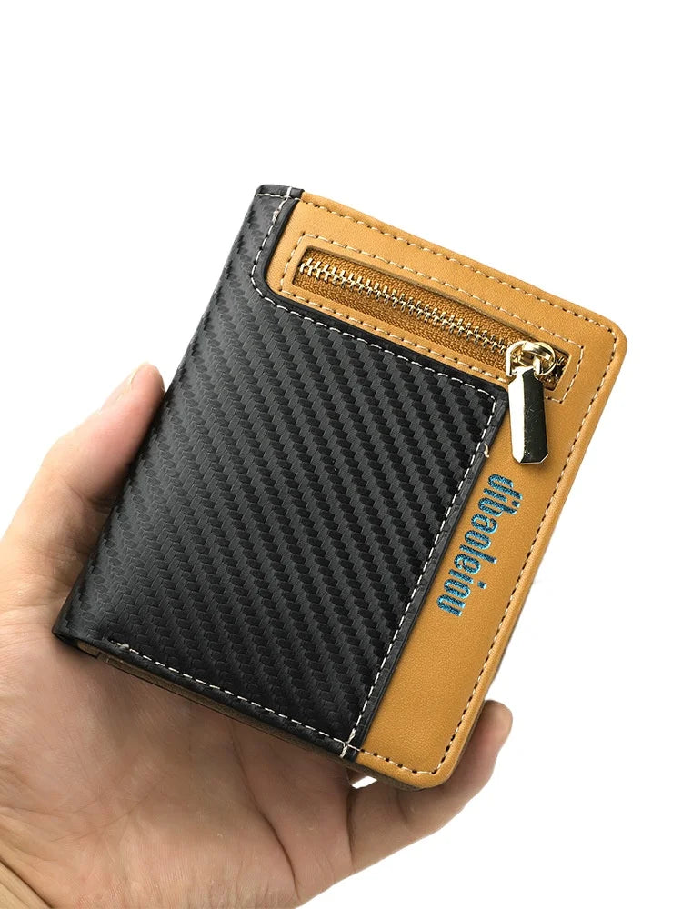 Carteira Masculina de Fibra de Carbono RFID Luxo