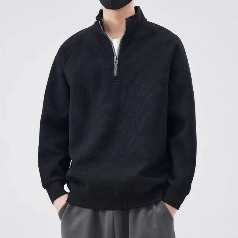 Moletom Masculino com Zíper e Estilo Contrastante