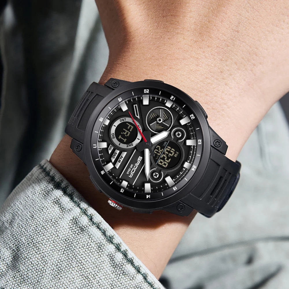 Relógio Masculino SANDA Esportivo Dual Display à Prova D'Água